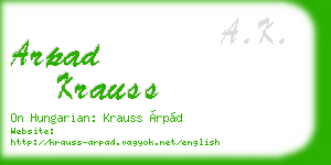 arpad krauss business card